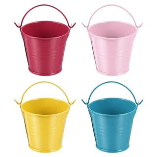 Colored Mini Metal Buckets - 3-Pack Colorful Tin Pails with