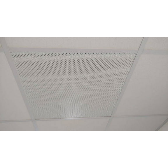 2'x2' White Plastic Perforated Tile with 1/8" diameter holes-3 Pack