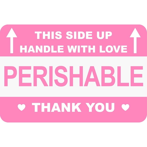 2"x3" 200 PCS Perishable This Side Up Handle with Love Labels Stickers Shipping Mailing Cartons Envelops Adhesive Labels