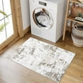 thumbnail image 1 of 2'x3' Area Rug, Abstract Neutral Rug, Stain-Resistant Low-Pile Faux Wool Carpet, Non-Slip Contemporary Throw Rug for Bedroom, Living Room, Office, Kitchen, and High-Traffic Areas, Taupe, 1 of 7
