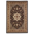 thumbnail image 1 of 2'x3' Black Beige Machine Woven Floral Medallion Indoor Accent Rug, 1 of 5