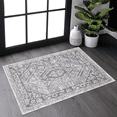 thumbnail image 1 of 2'x3' Blue/Cream Bordered Area Rug, Non-Shedding Stain Resistant Medium Pile Rug, Kid & Pet Friendly for Living Room Bedroom Entryway, 1 of 2