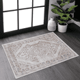 thumbnail image 1 of 2'x3' Cream/Ivory Bordered Area Rug, Non-Shedding Stain Resistant Medium Pile Rug, Kid & Pet Friendly for Living Room Bedroom Entryway, 1 of 2