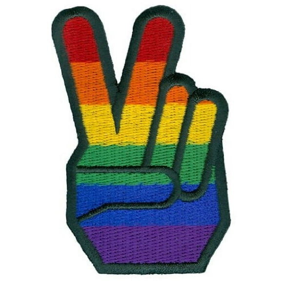 2"x3" Pride Rainbow Peace Hand Patch