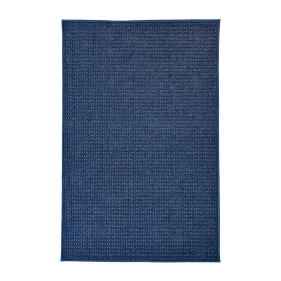 Koeckritz Rugs Interlace Ocean Blue Waffle Indoor/Outdoor Area Rug 2' x 3'