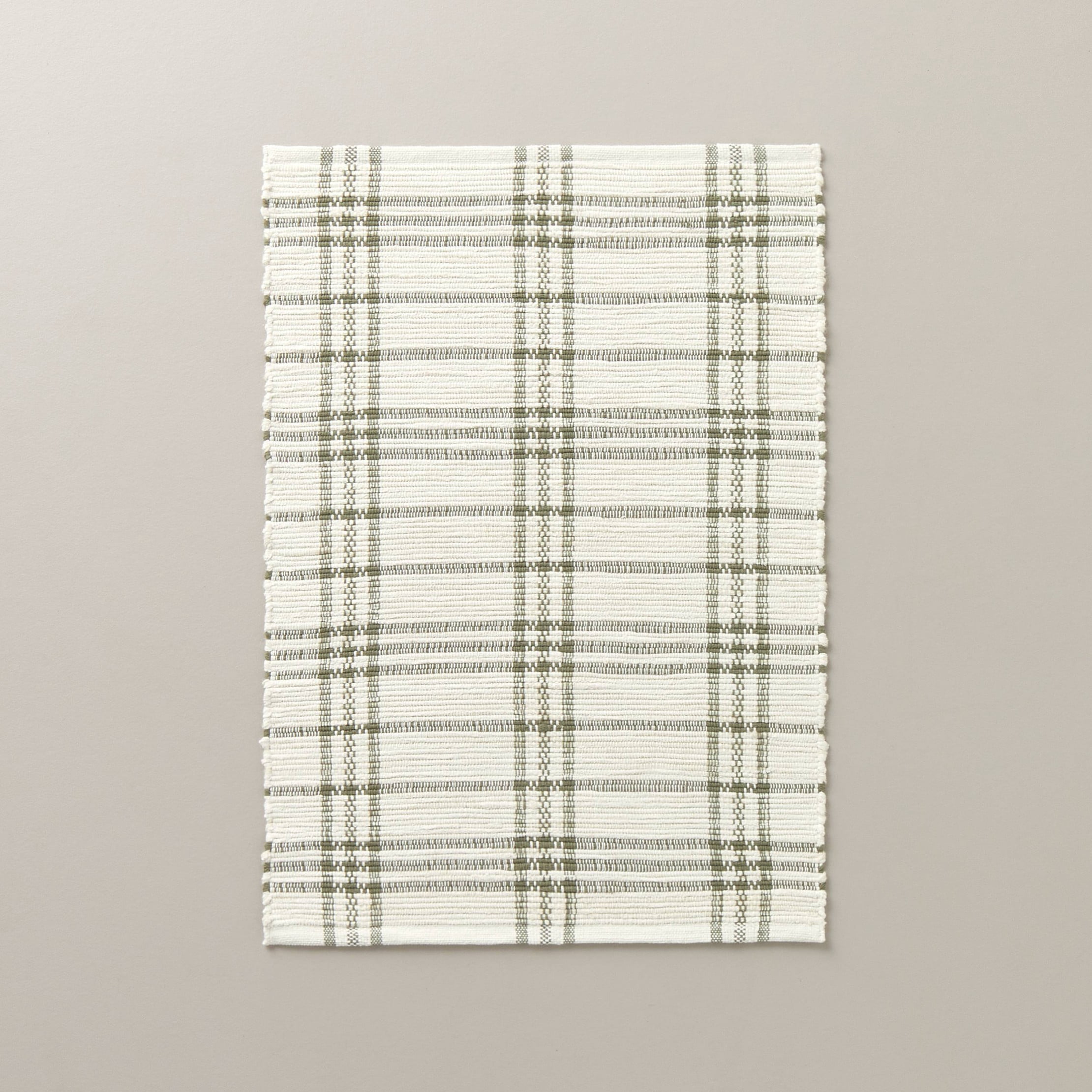2'x3' Tri-Stripe Plaid Handmade Woven Accent Rug Green/Cream: Farmhouse ...