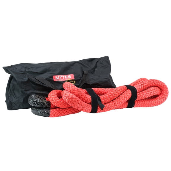 2"x30' Kinetic Recovery Rope w/ Velcro Strap & tote bag - 131,600 LBS Red & Black - Heavy Duty Kinetic Energy Tow Rope - Offroad Snatch Strap for Truck, SUV, UTV, ATV, Car, Tractor