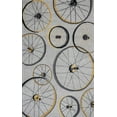 thumbnail image 1 of 2'x4' Grey Hand Hooked Wheels Indoor Accent Rug, 1 of 3