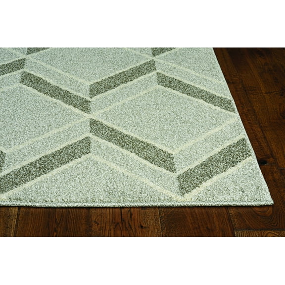 2'x4' Grey Machine Woven UV Treated Herringbone Illusion Indoor Outdoor Accent Rug