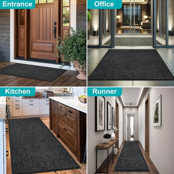 2'x4' Indoor Outdoor Door Mat Heavy Duty Front Door Mat Ultra Absorbent Muddy Dirt Resist Welcome Door Mats Non-Slip Backing Entrance Mat for Home Commercial Outdoor Entrance Floor Mat