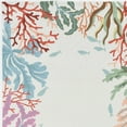 thumbnail image 1 of 2'x4' Ivory Hand Hooked Bordered Coral Reef Indoor Accent Rug, 1 of 11