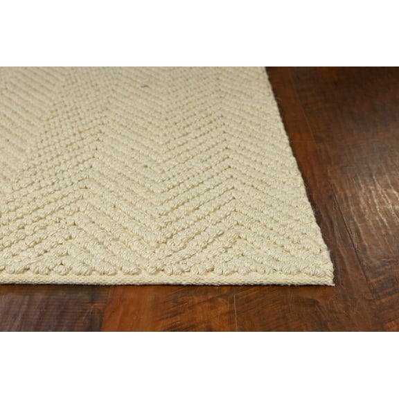 2'x4' Ivory Hand Woven Herringbone Jute Indoor Accent Rug