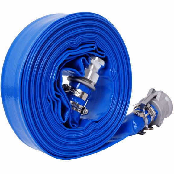 2"x50ft Heavy Duty Pool Backwash Hose with Aluminum Fittings