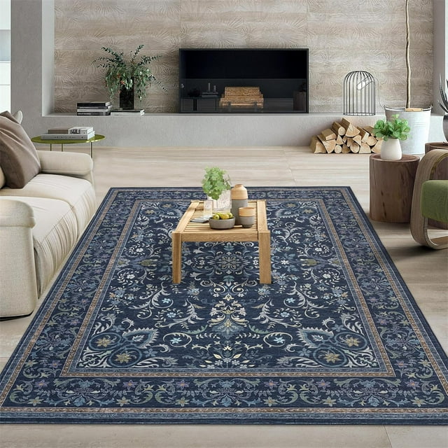 2'x6'/5'x7'/8'x10'/9'x12'/10'x13'Boho Vintage Floral Rug Stain