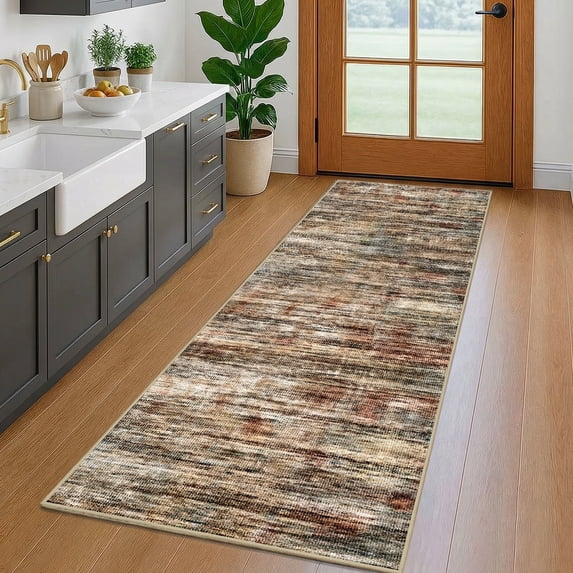 2'x6' Abstract Kitchen Runner Rug,Non-Slip Entryway Runner Laundry Rug,Soft Indoor Machine Washable Hallway Runner Rugs Throw Carpet for Living Room Bedroom Dining Room Hallway Kitchen
