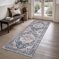 thumbnail image 1 of FEELHOME 2'x6' Runner Rugs Washable Carpet Vintage Medallion Non Slip Soft Carpet Indoor Runner for Bedroom Hallway Kitchen Entryway Laundry Blue, 1 of 7
