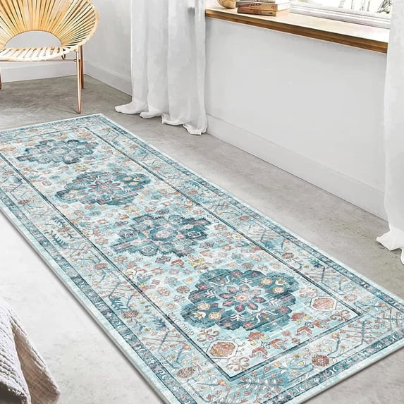 Yamaziot 2'x6' Boho Runner Rug for Hallway, Laundry Room Rug, Farmhouse Kitchen Mat, Non-Shedding Runner for Bedroom, Living Room, Dining Room