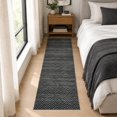 2'x6' Herringbone Stripe Machine Washable Area Rug, Stain Resistant Non ...