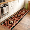 thumbnail image 1 of 2'x6' Rug Runners for Hallways Kitchen, Aztec Southwest Non Slip Entryway Beside Floor Carpet Runner, Orange Black Boho Tribes Abstract Washable Laundry Room Bedroom Throw Rugs Mat for Family Pet, 1 of 8