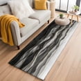 thumbnail image 1 of 2'x6' Rug Runners for Hallways Kitchen, Black Grey Ombre Non Slip Entryway Beside Floor Carpet Runner, Modern Moire Abstract Art Luxury Washable Laundry Room Bedroom Throw Rugs Mat for Family Pet, 1 of 8