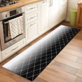 thumbnail image 1 of 2'x6' Rug Runners for Hallways Kitchen, Black Ombre Non Slip Entryway Beside Floor Carpet Runner, Modern Geometric Abstract Rhombus Striped Washable Laundry Room Bedroom Throw Rugs Mat for Family Pet, 1 of 8