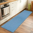thumbnail image 1 of 2'x6' Rug Runners for Hallways Kitchen, Blue Burlap Texture Non Slip Entryway Beside Floor Carpet Runner, Farmhouse Vintage Blue Washable Laundry Room Bedroom Throw Rugs Mat for Family Pet, 1 of 8