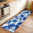 thumbnail image 1 of 2'x6' Rug Runners for Hallways Kitchen, Blue Flowers Non Slip Entryway Beside Floor Carpet Runner, Spring Watercolor Leaves Floral Plants Washable Laundry Room Bedroom Throw Rugs Mat for Family Pet, 1 of 8