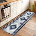 thumbnail image 1 of 2'x6' Rug Runners for Hallways Kitchen, Blue Gray Boho Non Slip Entryway Beside Floor Carpet Runner, Southwestern Ethnic Abstract Geometric Washable Laundry Room Bedroom Throw Rugs Mat for Family Pet, 1 of 8