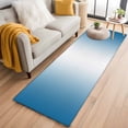 thumbnail image 1 of 2'x6' Rug Runners for Hallways Kitchen, Blue Ombre Non Slip Entryway Beside Floor Carpet Runner, Blue White Gradient Modern Abstract Art Washable Laundry Room Bedroom Throw Rugs Mat for Family Pet, 1 of 8