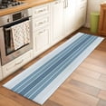thumbnail image 1 of 2'x6' Rug Runners for Hallways Kitchen, Blue Ombre Stripe Non Slip Entryway Beside Floor Carpet Runner, Farmhouse Striped Gradient Washable Laundry Room Bedroom Throw Rugs Mat for Family Pet, 1 of 8