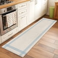 thumbnail image 1 of 2'x6' Rug Runners for Hallways Kitchen, Blue Striped Non Slip Entryway Beside Floor Carpet Runner, Farmhouse Beige Geometric Minimalist Washable Laundry Room Bedroom Throw Rugs Mat for Family Pet, 1 of 8