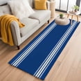 thumbnail image 1 of 2'x6' Rug Runners for Hallways Kitchen, Blue Striped Non Slip Entryway Beside Floor Carpet Runner, Farmhouse Blue White Stripes Washable Laundry Room Bedroom Throw Rugs Mat for Family Pet, 1 of 8