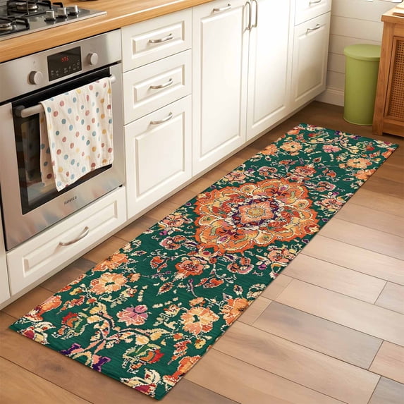 2'x6' Rug Runners for Hallways Kitchen, Bohemian Floral Non Slip ...