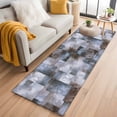 thumbnail image 1 of 2'x6' Rug Runners for Hallways Kitchen, Brown Gray Geometric Non Slip Entryway Beside Floor Carpet Runner, Modern Abstract Art Block Washable Laundry Room Bedroom Throw Rugs Mat for Family Pet, 1 of 8