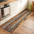thumbnail image 1 of 2'x6' Rug Runners for Hallways Kitchen, Brown Gray Non Slip Entryway Beside Floor Carpet Runner, Farmhouse Abstract Gradient Wooden Grain Washable Laundry Room Bedroom Throw Rugs Mat for Family Pet, 1 of 8