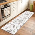 thumbnail image 1 of 2'x6' Rug Runners for Hallways Kitchen, Brown Leaves Herbs Non Slip Entryway Beside Floor Carpet Runner, Botanical Pastoral Leaf Country Washable Laundry Room Bedroom Throw Rugs Mat for Family Pet, 1 of 8