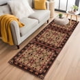 thumbnail image 1 of 2'x6' Rug Runners for Hallways Kitchen, Brown Red Boho Non Slip Entryway Beside Floor Carpet Runner, Vintage Geometric Abstract Art Washable Laundry Room Bedroom Throw Rugs Mat for Family Pet, 1 of 8