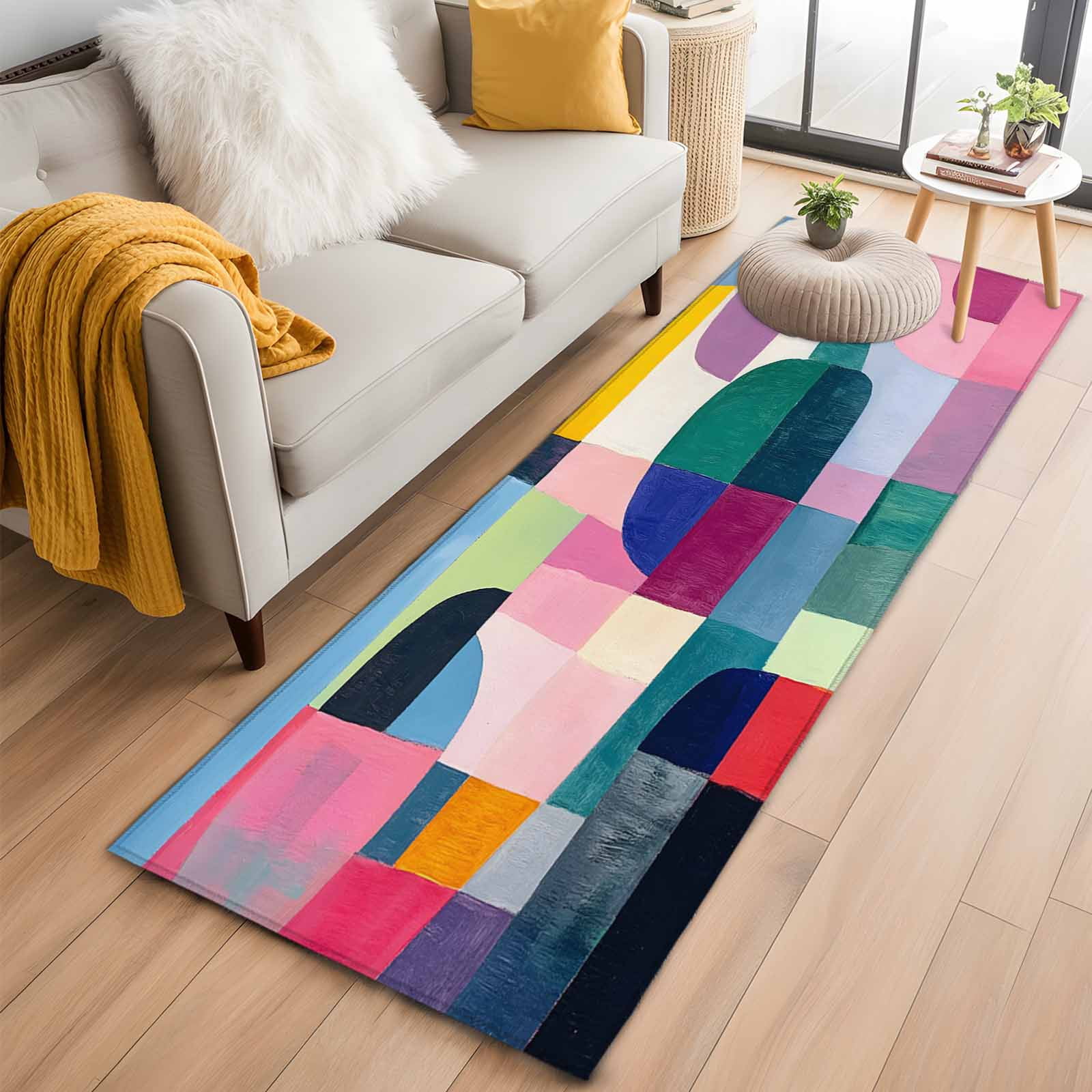 2'x6' Rug Runners for Hallways Kitchen, Colorful Abstract Art Non Slip ...