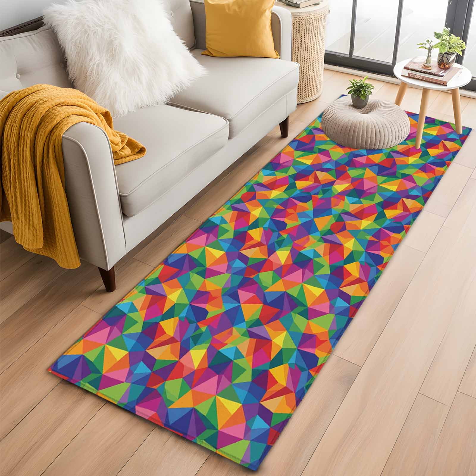 2'x6' Rug Runners for Hallways Kitchen, Colorful Geometric Non Slip ...