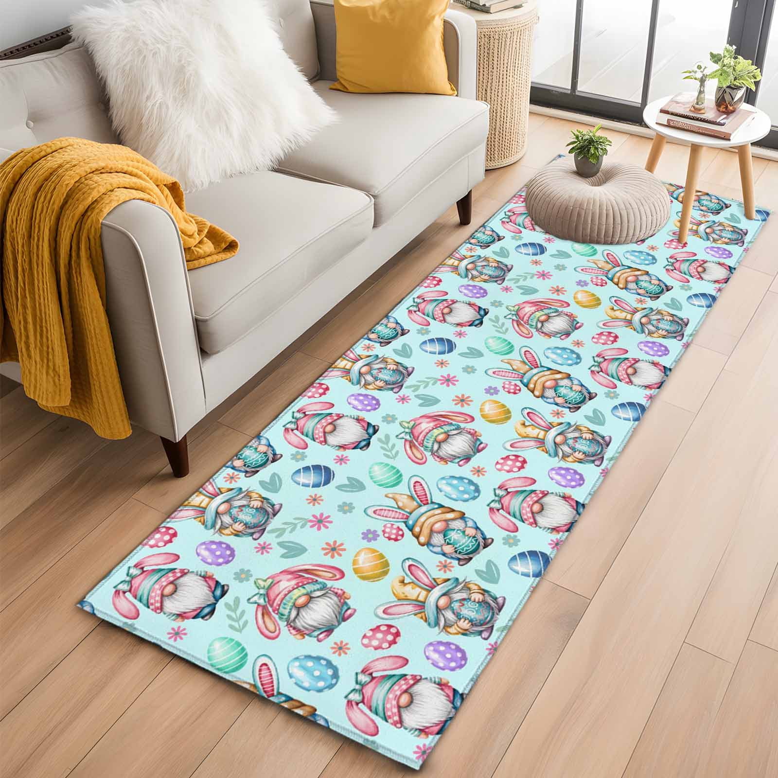 2'x6' Rug Runners for Hallways Kitchen, Easter Gnomes Eggs Non Slip ...