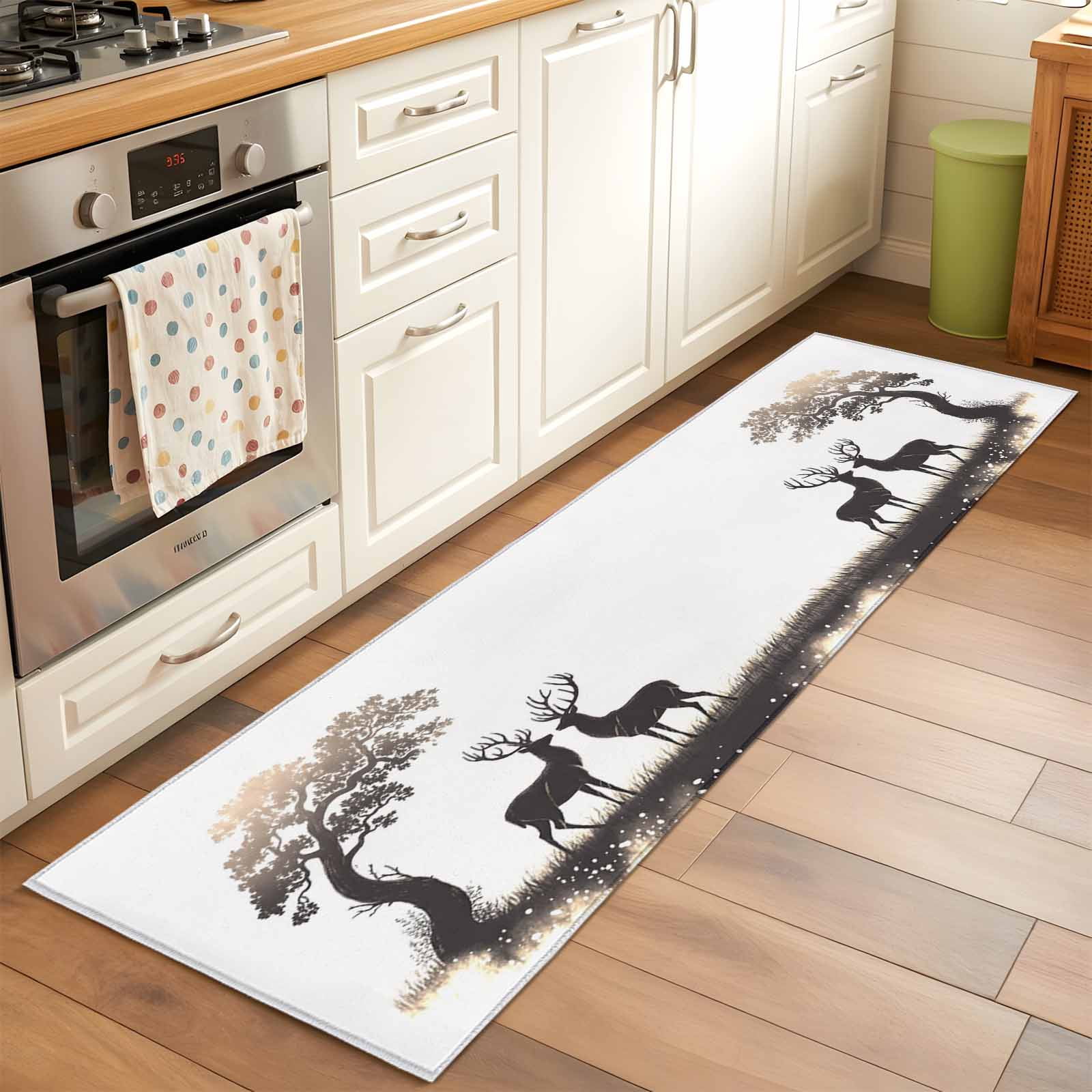 2'x6' Rug Runners for Hallways Kitchen, Elk Silhouette Non Slip ...
