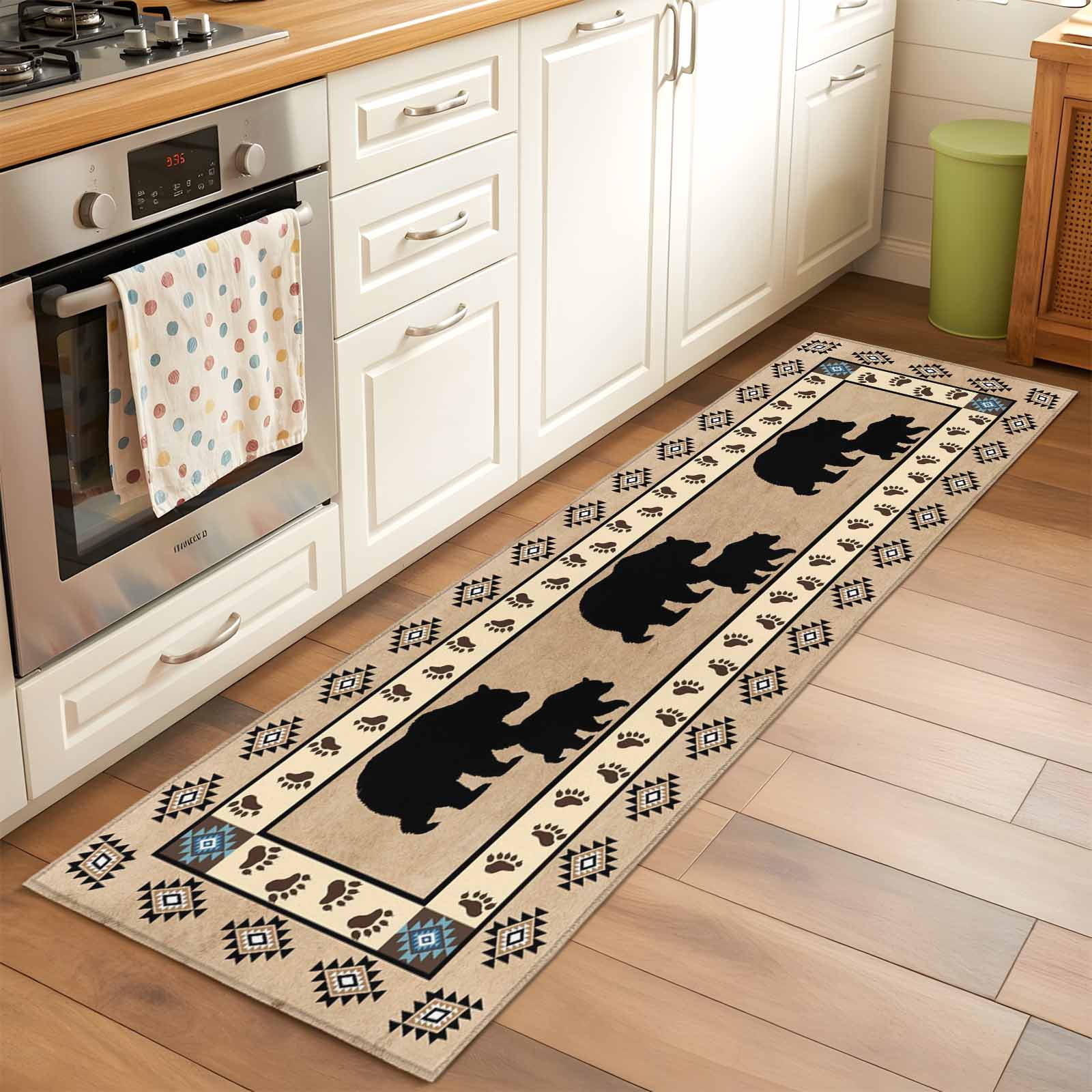 Paw Print Runner Rug 2'x6' Rug Runners for Hallways Kitchen, Farmhouse Bear Non Slip ...