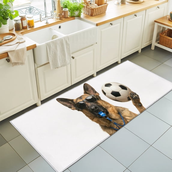 Silly Runner Rug 2'x6' Rug Runners for Hallways Kitchen, Funny Dog Football Non Slip ...