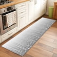 thumbnail image 1 of 2'x6' Rug Runners for Hallways Kitchen, Gray Flower Non Slip Entryway Beside Floor Carpet Runner, Geometric Stripe Gradient Branch Minimalist Laundry Room Bedroom Throw Rugs Mat for Family Pet, 1 of 8