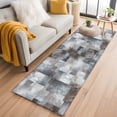thumbnail image 1 of 2'x6' Rug Runners for Hallways Kitchen, Gray Geometric Non Slip Entryway Beside Floor Carpet Runner, Modern Abstract Art Block Washable Laundry Room Bedroom Throw Rugs Mat for Family Pet, 1 of 8