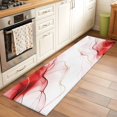 thumbnail image 1 of 2'x6' Rug Runners for Hallways Kitchen, Marble Red Non Slip Entryway Beside Floor Carpet Runner, Gold White Modern Gradient Ocean Wavy Ripple Laundry Room Bedroom Throw Rugs Mat for Family Pet, 1 of 8