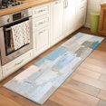 thumbnail image 1 of 2'x6' Rug Runners for Hallways Kitchen, Modern Abstract Non Slip Entryway Beside Floor Carpet Runner, Blue Beige Oil Painting Art Washable Laundry Room Bedroom Throw Rugs Mat for Family Pet, 1 of 8