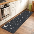 thumbnail image 1 of 2'x6' Rug Runners for Hallways Kitchen, Modern Black Grey Non Slip Entryway Beside Floor Carpet Runner, Japanese Style Moon Stars Minimalism Laundry Room Bedroom Throw Rugs Mat for Family Pet, 1 of 8