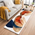 thumbnail image 1 of 2'x6' Rug Runners for Hallways Kitchen, Navy Blue Burnt Orange Non Slip Entryway Beside Floor Carpet Runner, Geometric Abstract Contemporary Laundry Room Bedroom Throw Rugs Mat for Family Pet, 1 of 8