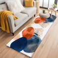 thumbnail image 1 of 2'x6' Rug Runners for Hallways Kitchen, Navy Blue Burnt Orange Non Slip Entryway Beside Floor Carpet Runner, Modern Middle Century Geometric Laundry Room Bedroom Throw Rugs Mat for Family Pet, 1 of 8